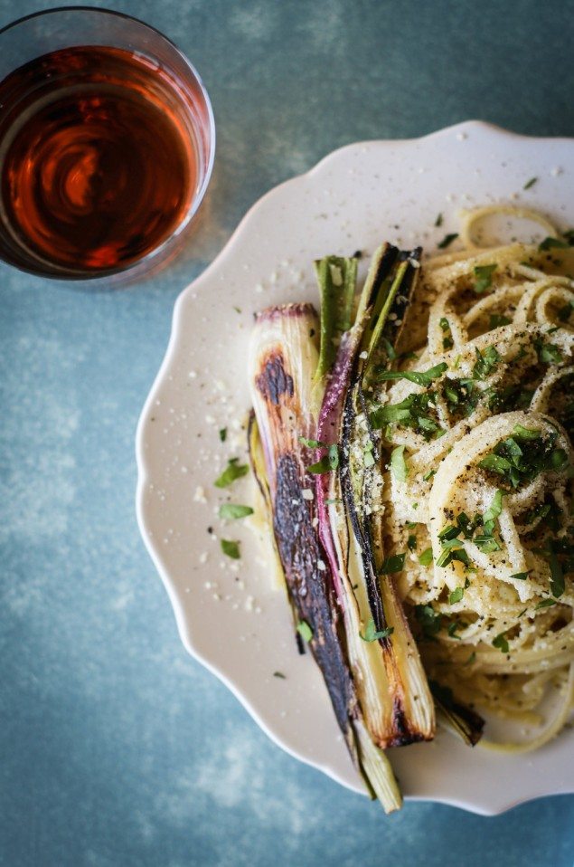 Charred Spring Onion Linguine