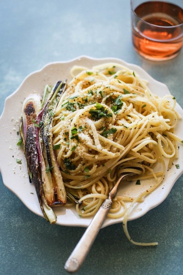 Charred Spring Onion Linguine