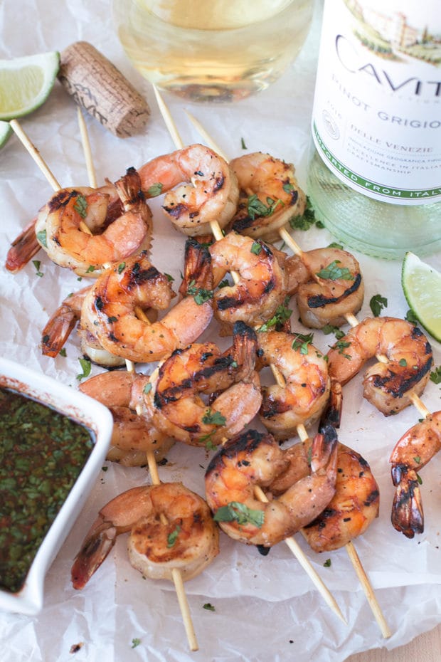 National Pinot Grigio Day: Mango and Garlic Grilled Shrimp