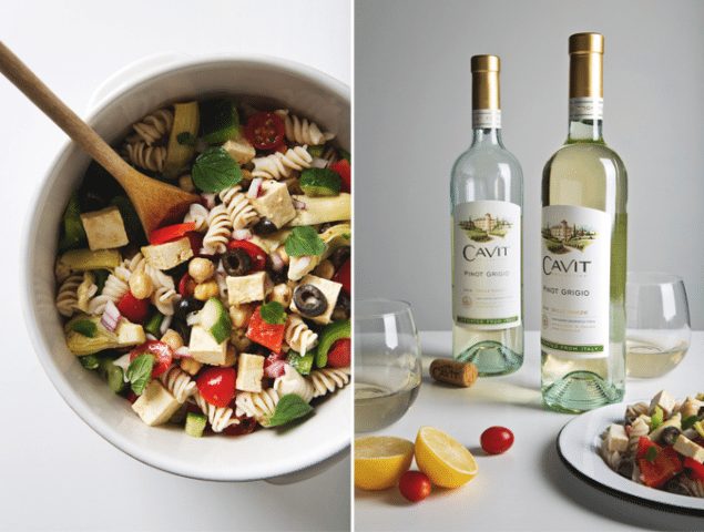 National Pinot Grigio Day: Tofu and Feta Pasta Salad