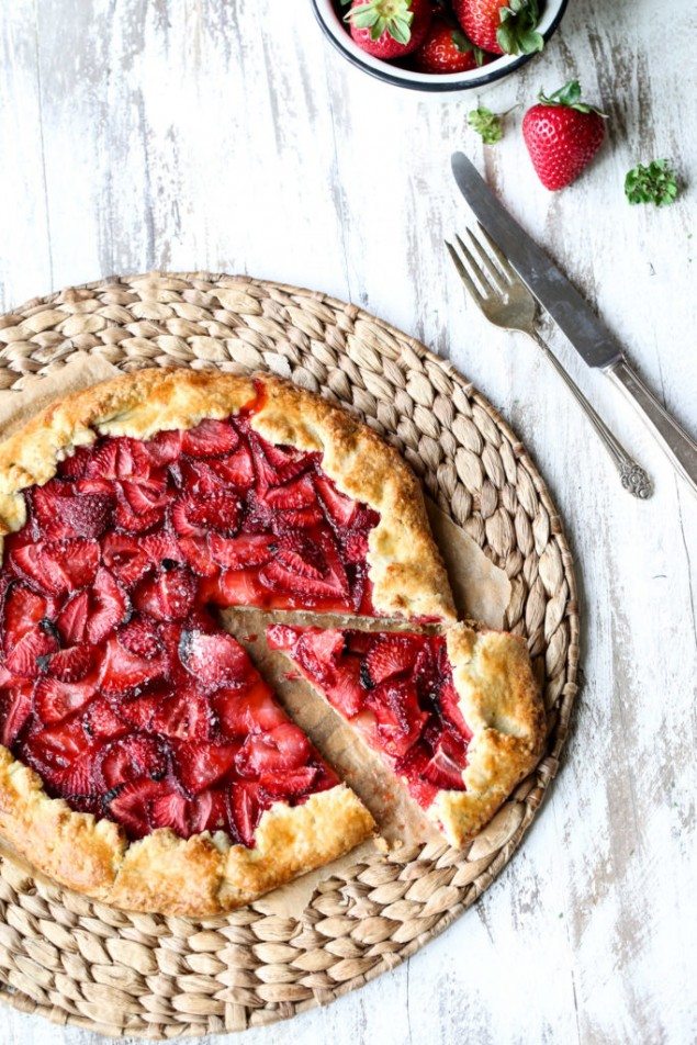 Strawberry Galette with a Basil Crust