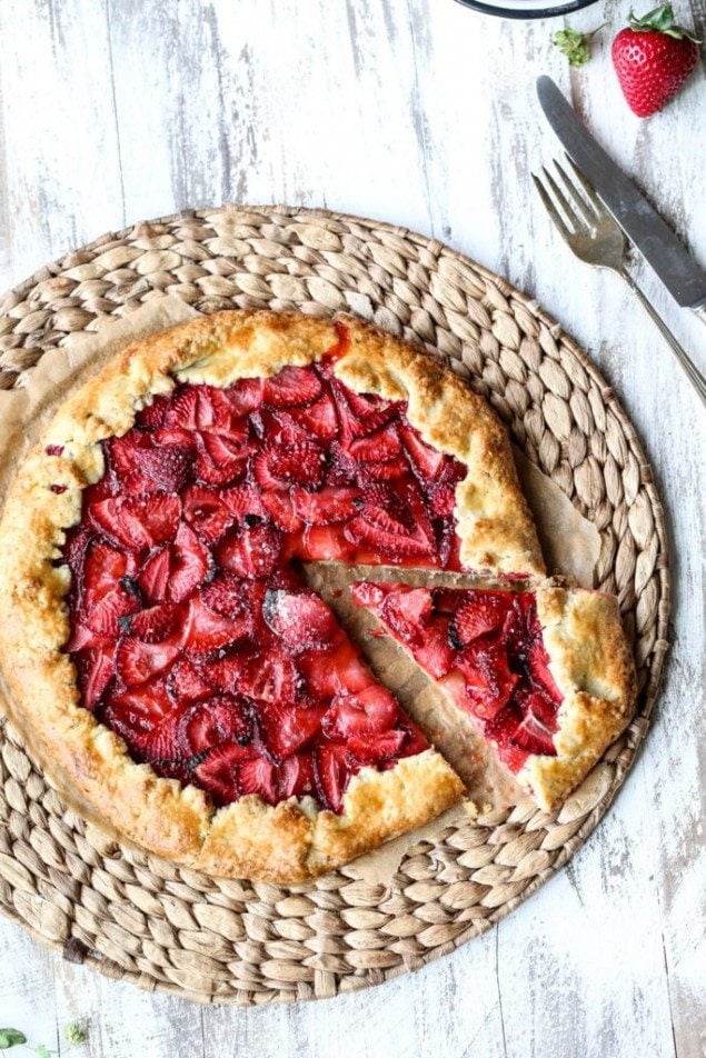 Strawberry Galette with a Basil Crust