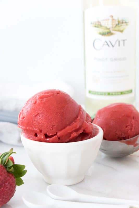 National Pinot Grigio Day: Spring Strawberry Sorbet