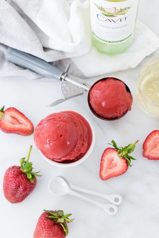 National Pinot Grigio Day: Spring Strawberry Sorbet