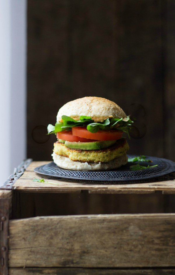 Watercress Chickpea Veggie Burgers