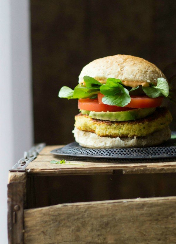 Watercress Chickpea Veggie Burgers