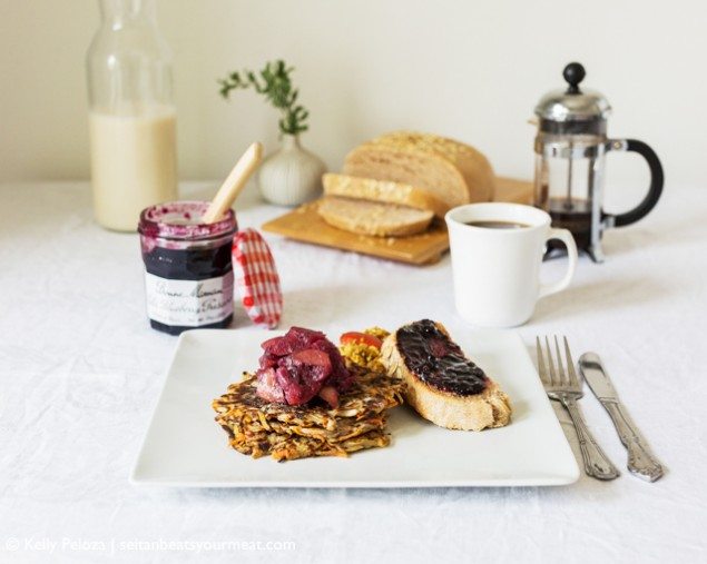 Potato Pancakes and Wild Blueberry and Apply Chutney