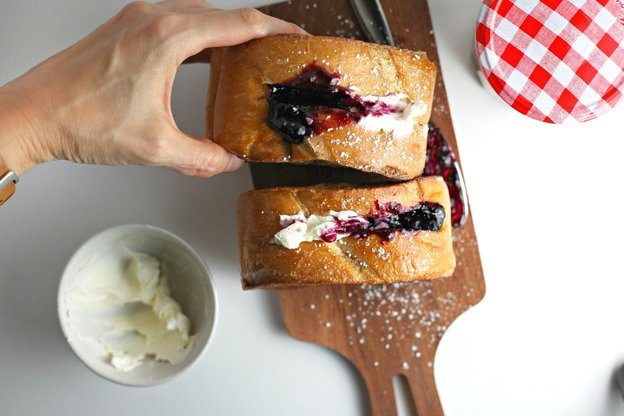 Blueberry and Cream Cheese Stuffed French Toast