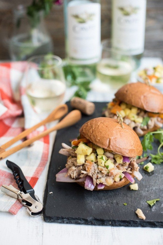 National Pinot Grigio Day: Hawaiian Pineapple and Pork Sandwiches