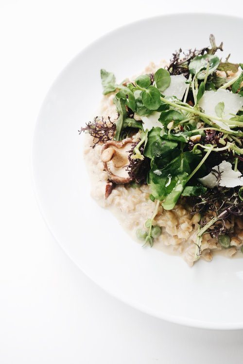 National Pinot Grigio Day: Barley Risotto with Wild Mushrooms and Peas
