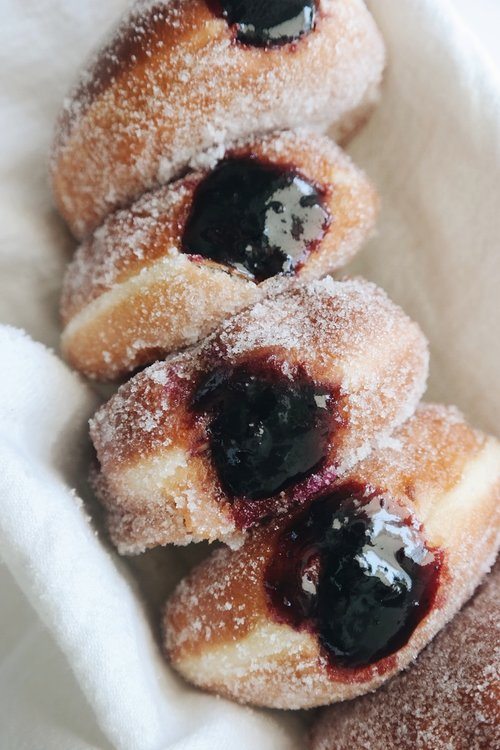 Blueberry-Filled Doughnuts