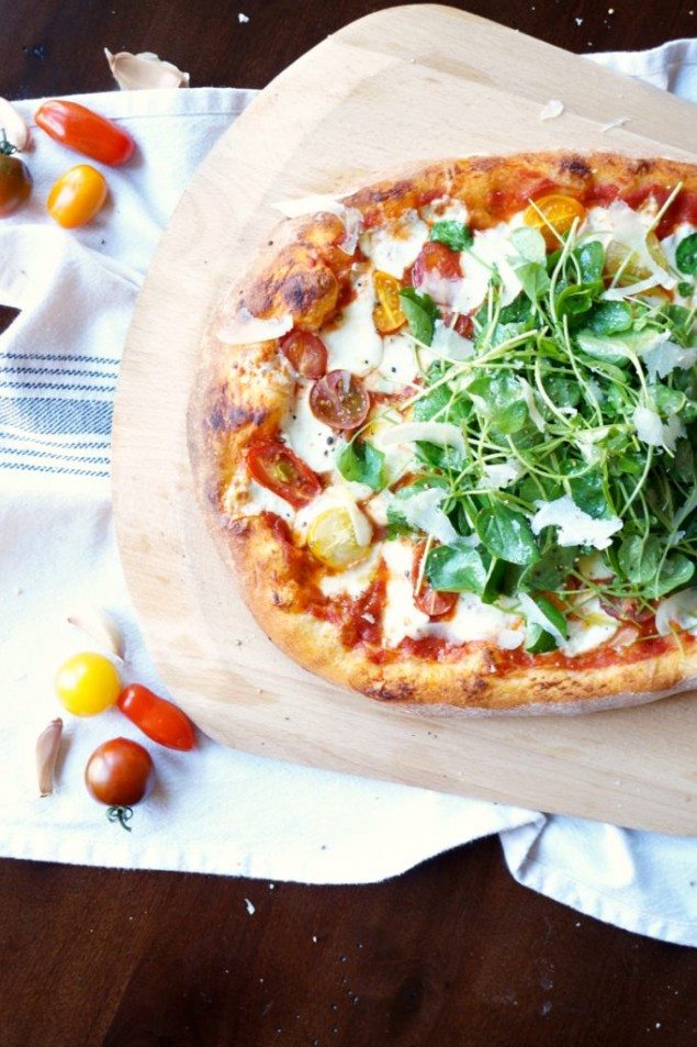 Margherita Pizza with Fresh Watercress