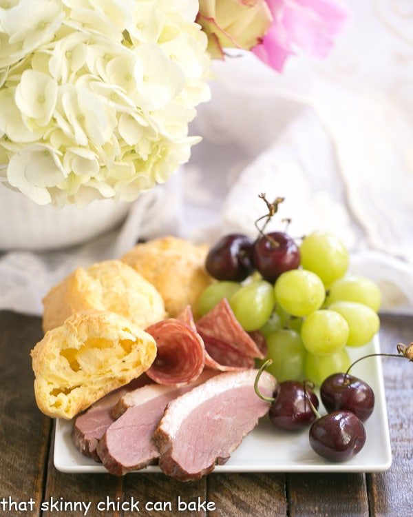 Triple Cheese Gougeres and a Charcuterie Board