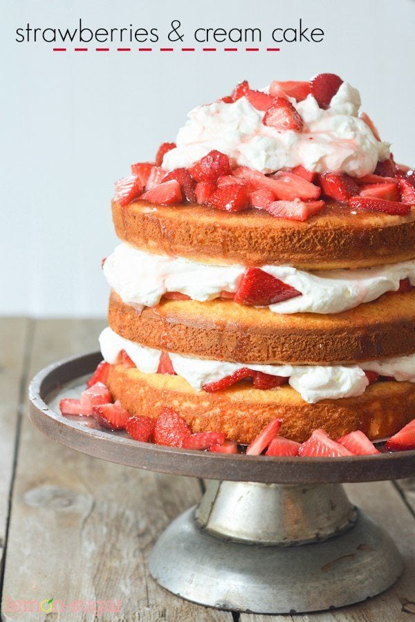 Strawberries and Cream Layer Cake