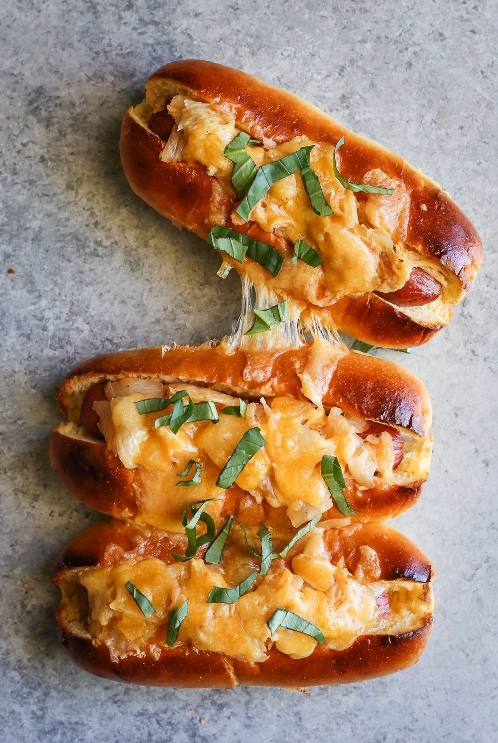 Cheese and Kimchi Hot Dogs