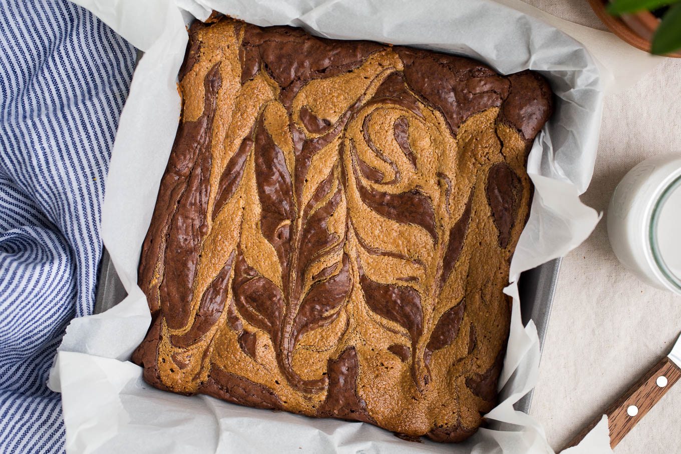 Gluten Free Peanut Butter Swirl Brownies