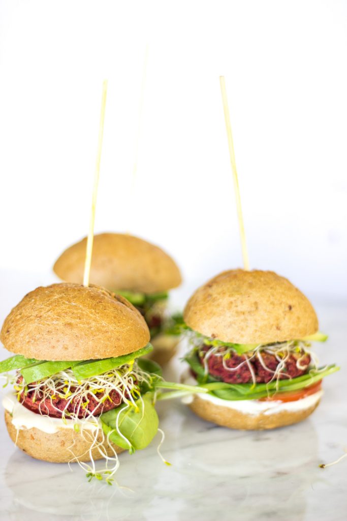 Lentil and Beet Sliders