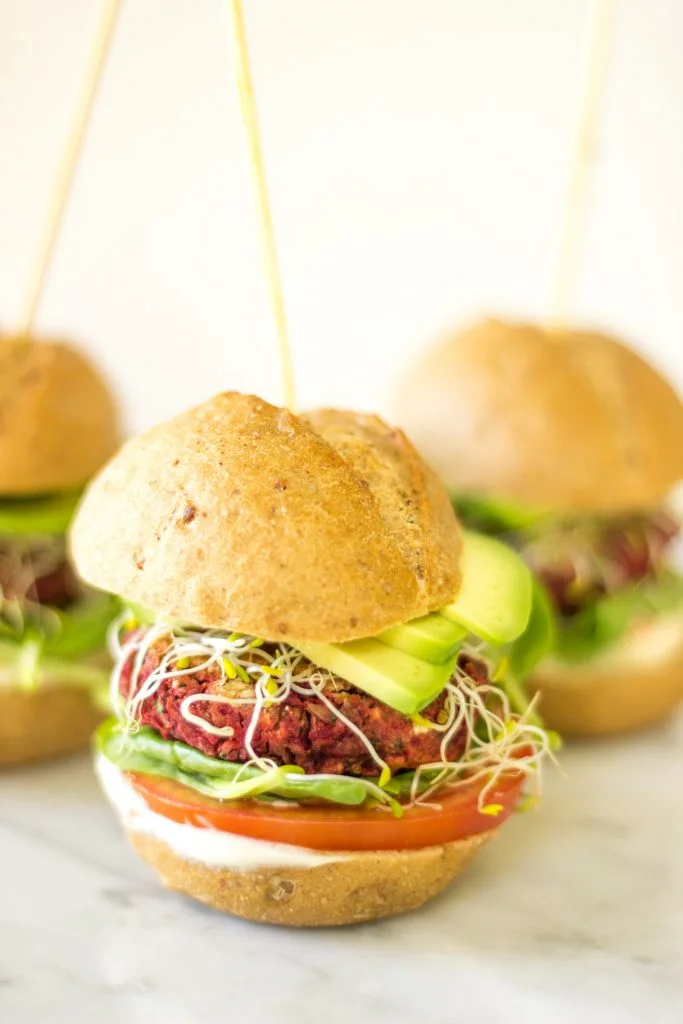 Lentil and Beet Sliders