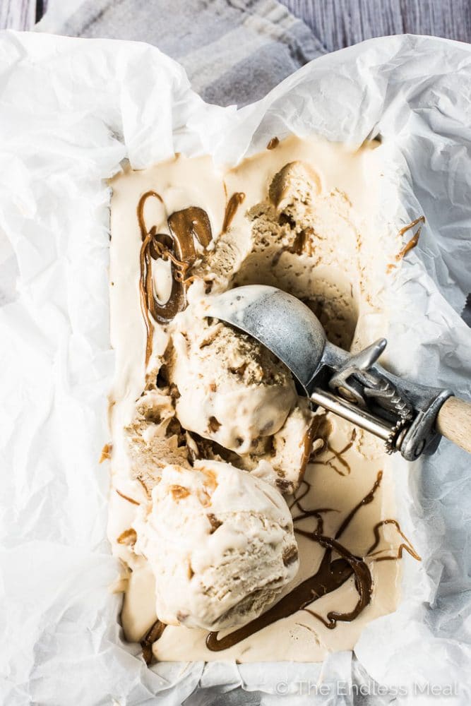 No-Churn Salted Caramel Ice Cream