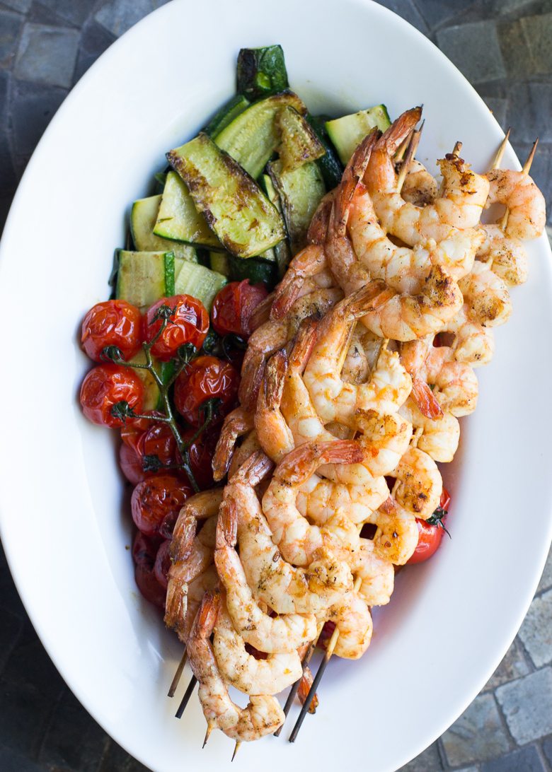 Spicy Grilled Shrimp and Vegetables