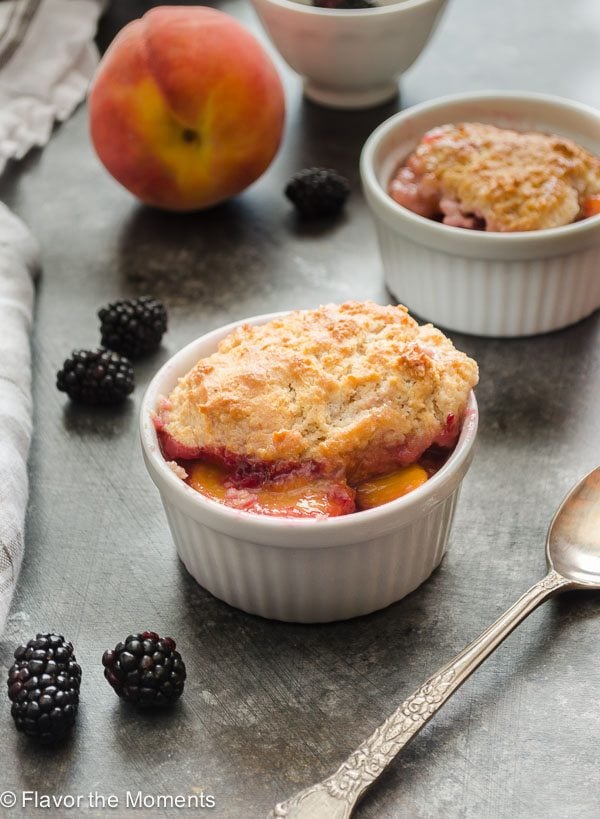 Peach and Blackberry Buttermilk Biscuit Cobbler