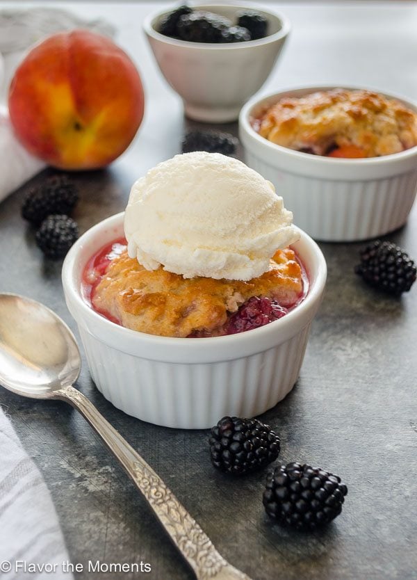 Peach and Blackberry Buttermilk Biscuit Cobbler