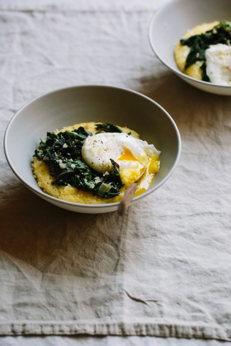 Greens and Parmesan Polenta Bowls