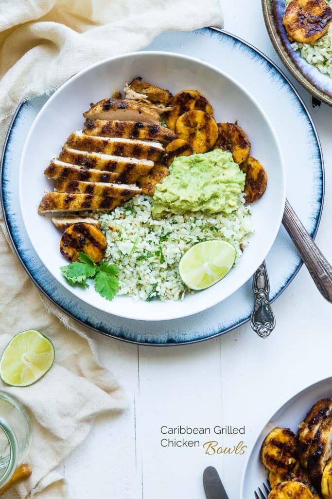 Caribbean Grilled Chicken and Plantain Bowls