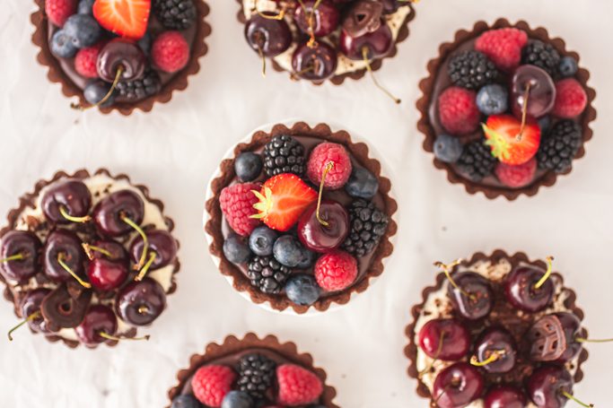 Mascarpone and Chocolate Fruit Tarts