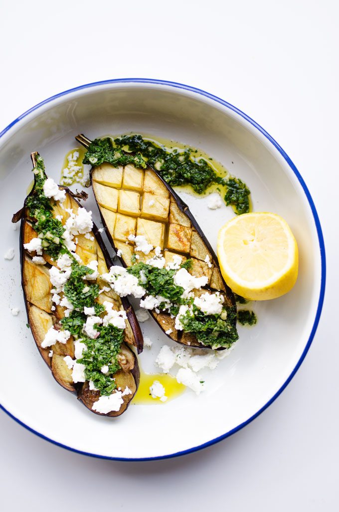 Mint and Feta Roasted Eggplant