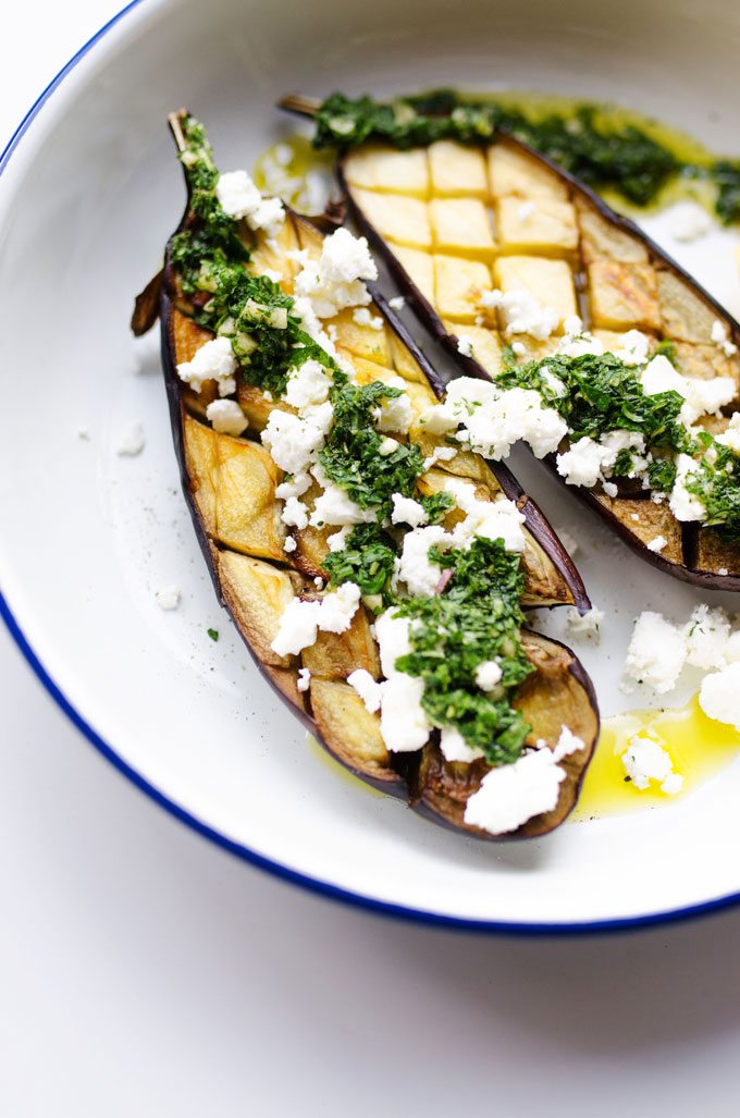 Mint and Feta Roasted Eggplant