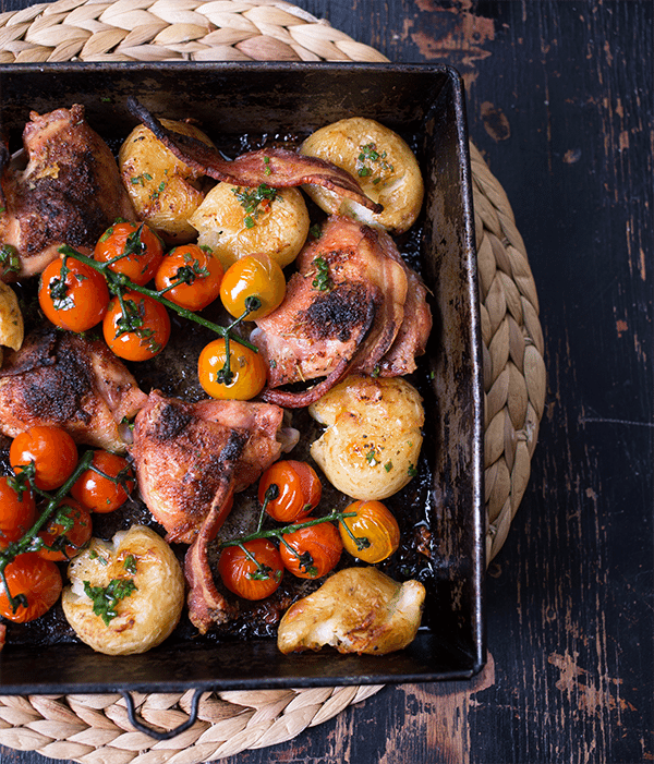 Easy One-Pan Chicken and Potatoes with Herb Sauce