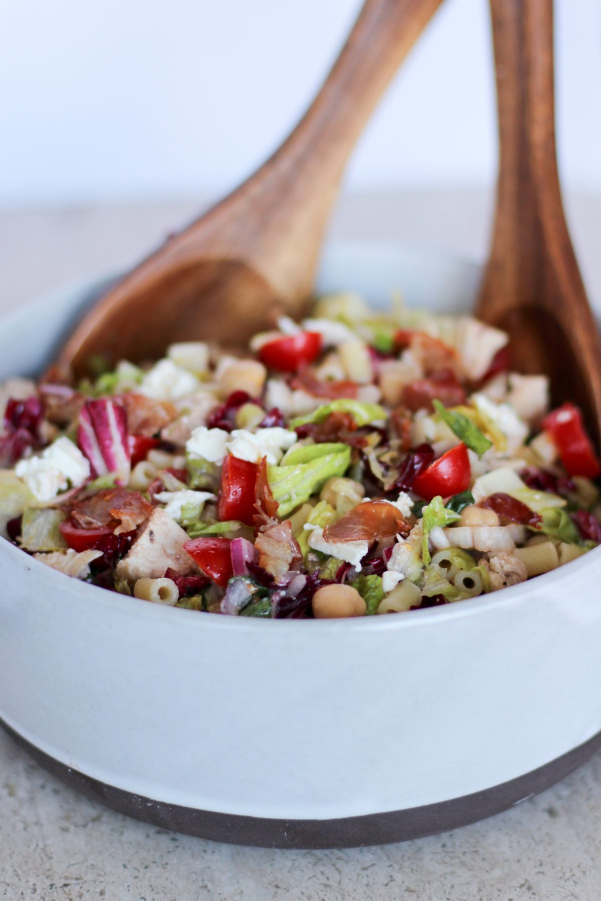 Hearty Chopped Salad and Beaujolais Wine