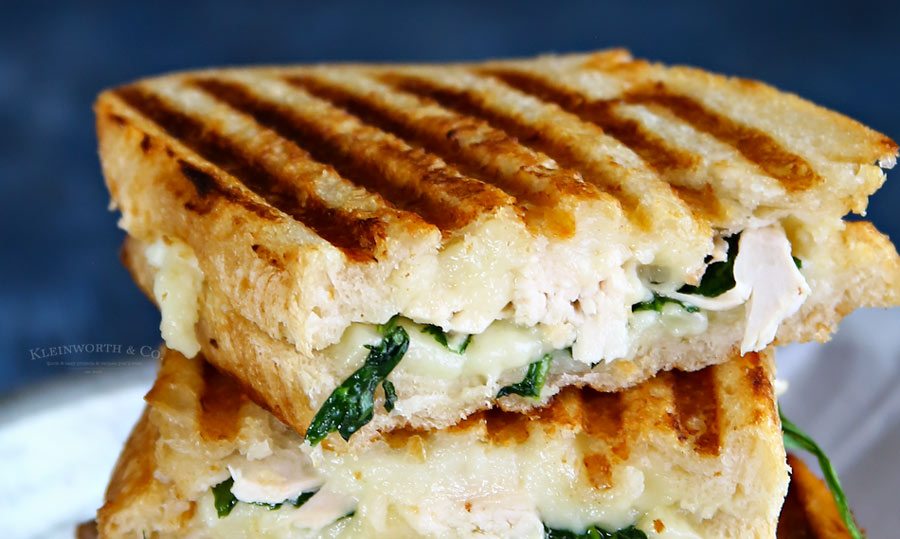 Grilled Goat Cheese Sandwich with Chicken and Spinach
