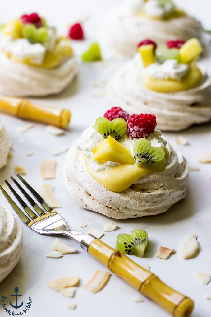 Pineapple Curd and Coconut Pavlova