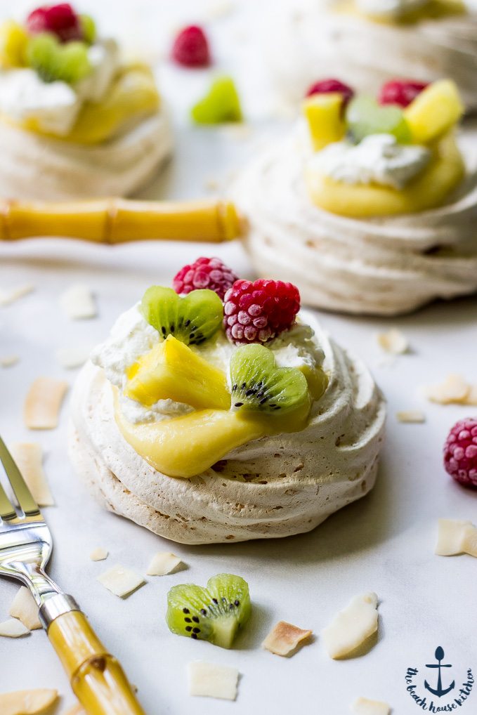 Pineapple Curd and Coconut Pavlova