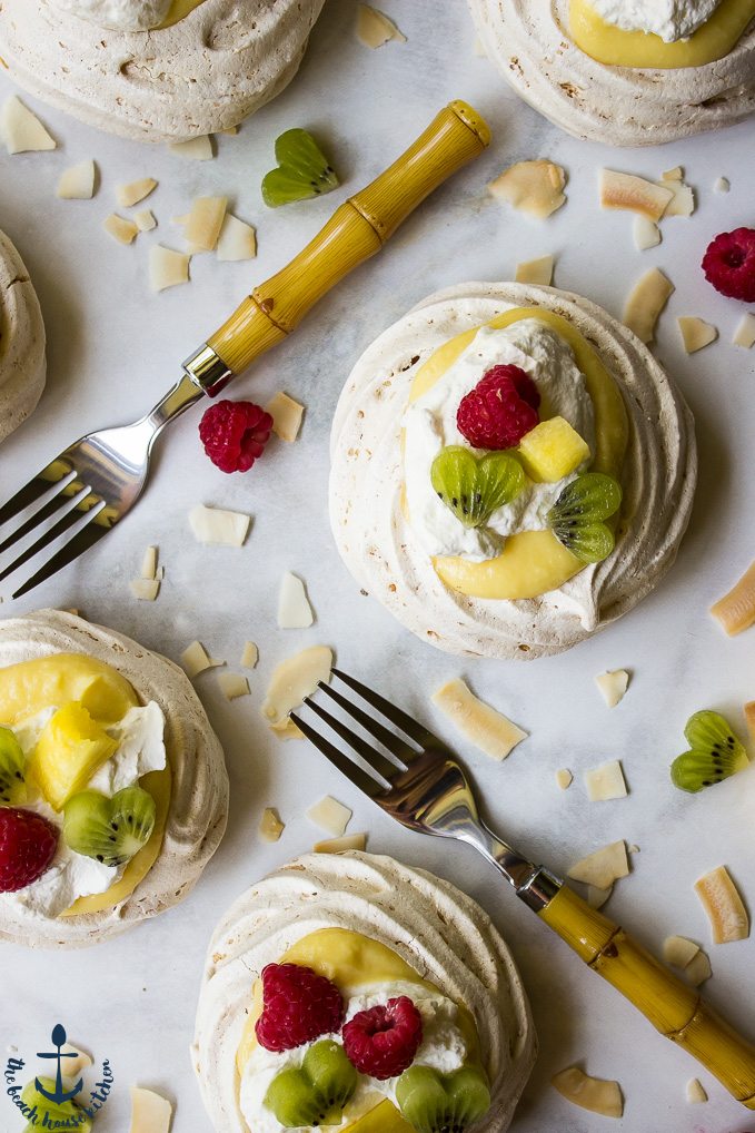 Pineapple Curd and Coconut Pavlova