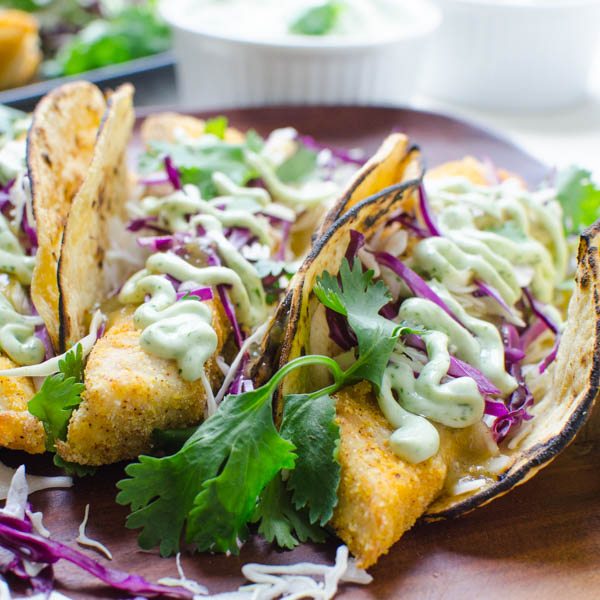 Breaded and Baked Fish Tacos