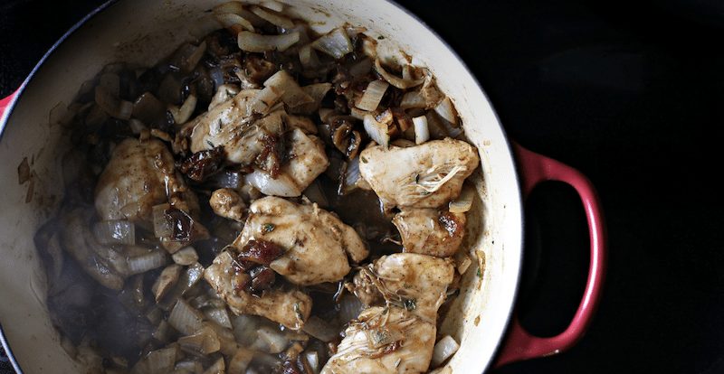 Discover Beaujolais: Mediterranean Braised Chicken with Dates and Cherries