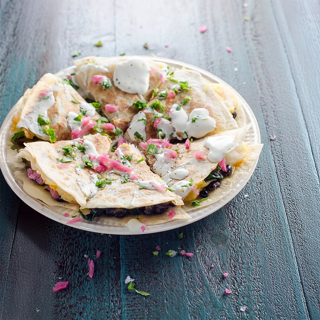 Shrimp and Black Bean Quesadillas