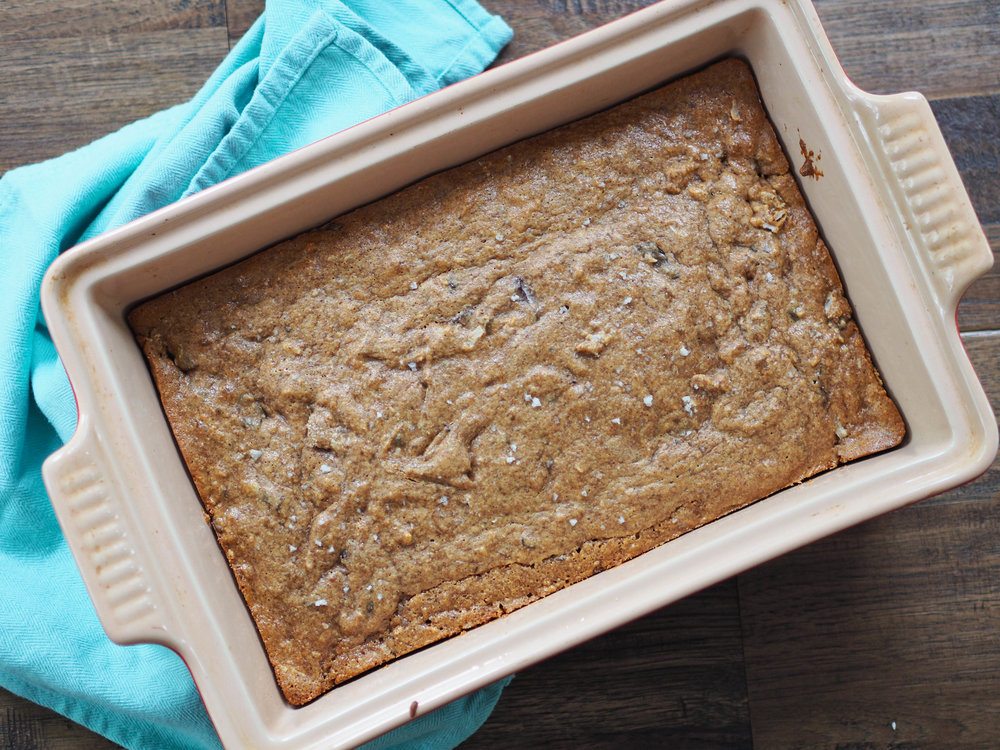 Dark Chocolate Chip, Coconut and Sea Salt Almond Butter Blondies