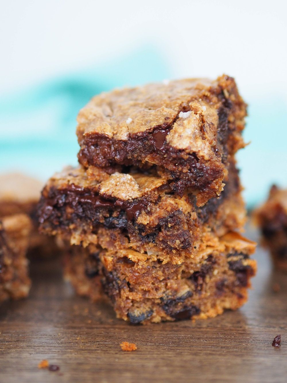 Dark Chocolate Chip, Coconut and Sea Salt Almond Butter Blondies