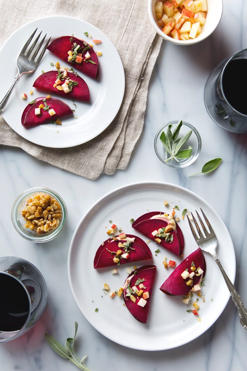 Red Wine and Raw Beet Ravioli with Cashew Cheese