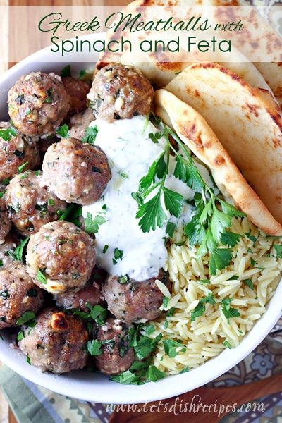 Greek Feta and Spinach Meatballs