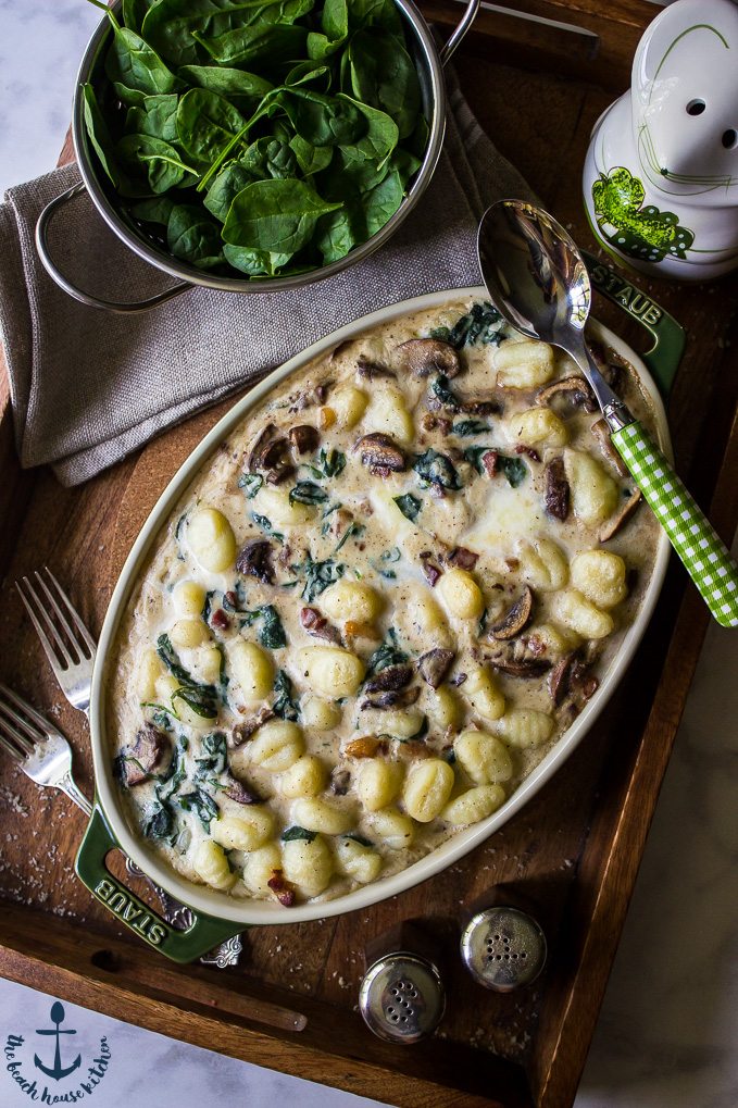 Creamy Mushroom Florentine with Gnocchi