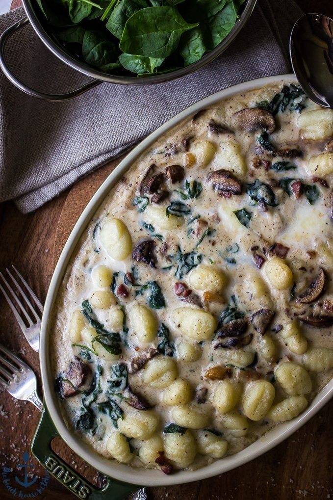 Creamy Mushroom Florentine with Gnocchi