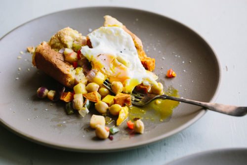 Sweet Potato Chickpea Hash and Popovers