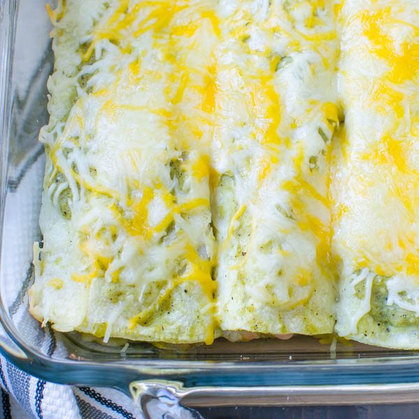 Pork Green Chile and White Bean Enchiladas