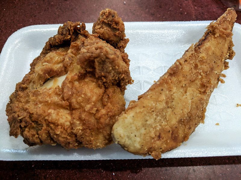 Fried chicken and potato