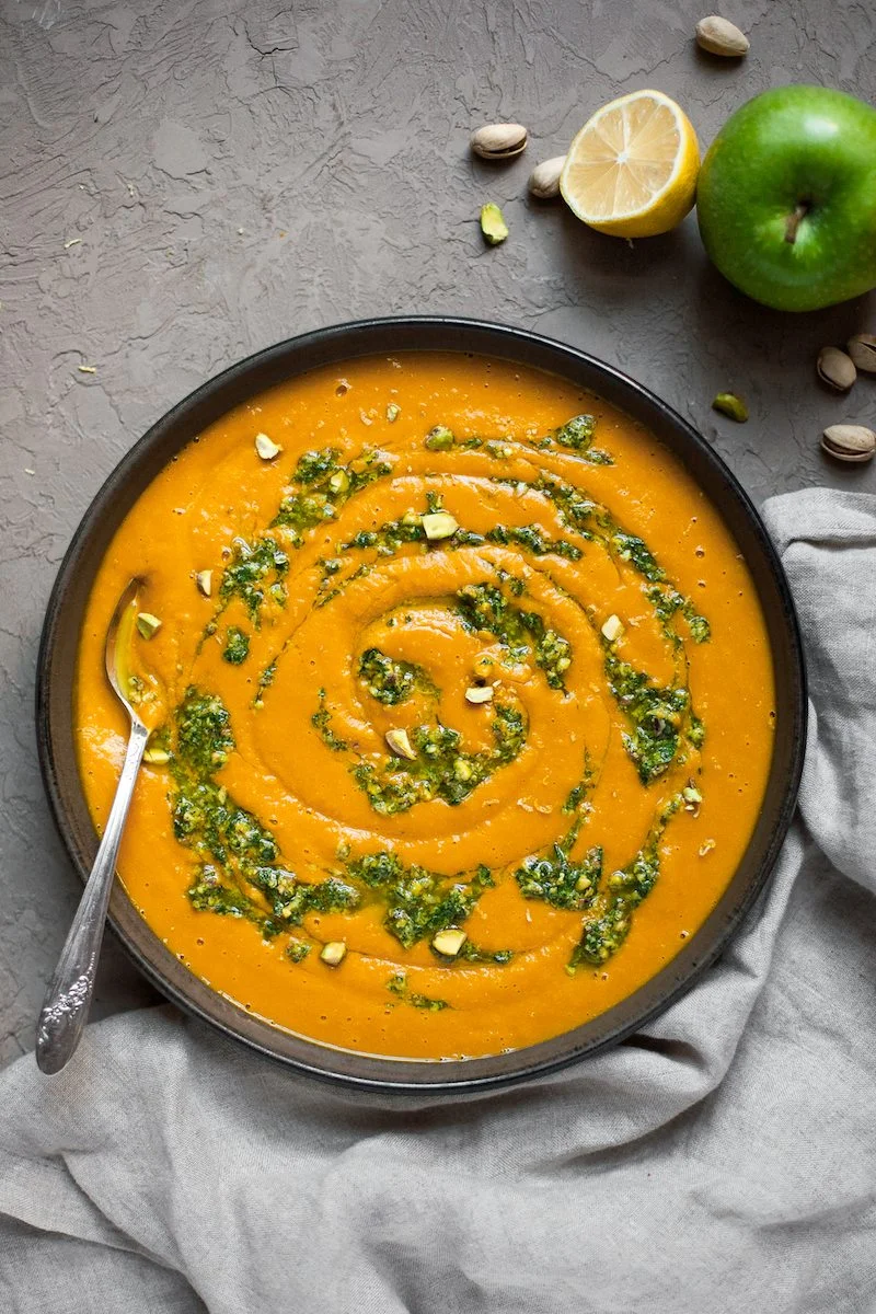 Pistachio Gremolata and Squash Soup